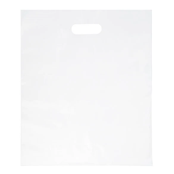 Tragetaschen Weiß - 20% Recyceltes PE 38.1x45.7cm (100 Stück) [H1518WT1R]