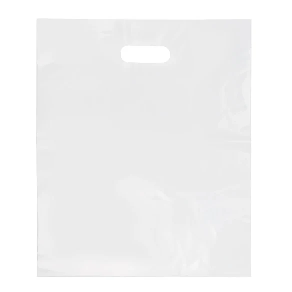 Tragetaschen Transparent - 20% Recyceltes PE 38.1x45.7cm (100 Stück) [H1518CL1R]