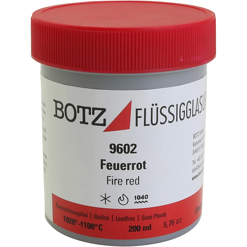 Glasur für Ton, Rot, 200 ml/ 1 Dose [HOB-675934]