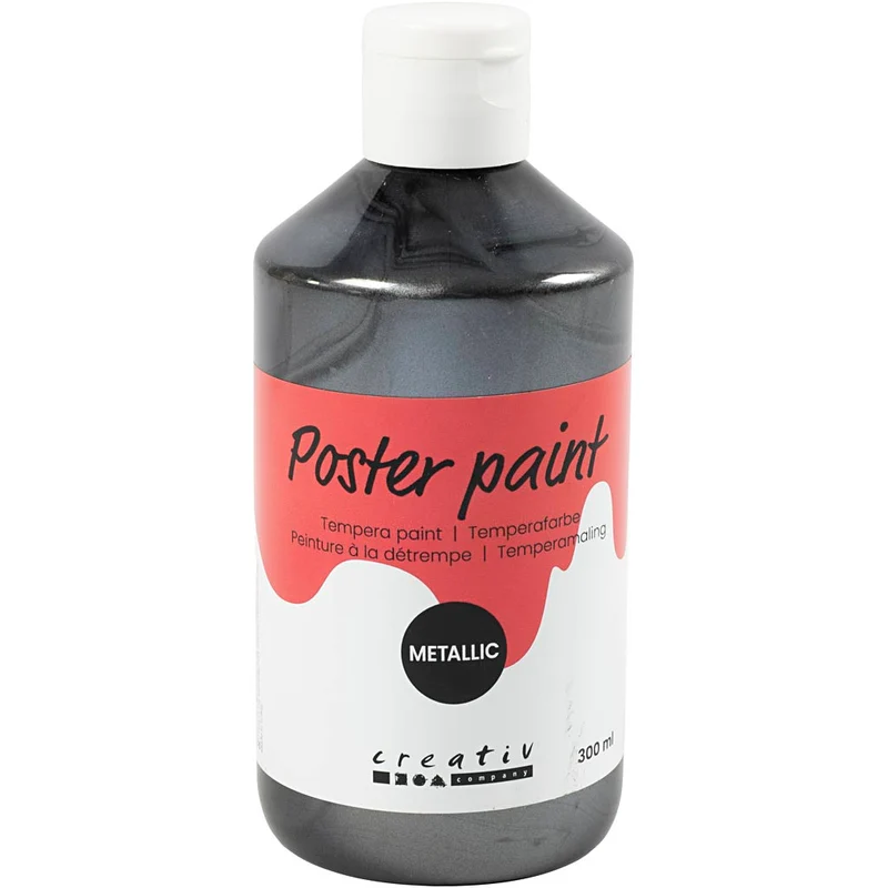 Temperafarbe Metallic, Schwarz, 300 ml/ 1 Pck [HOB-629884]