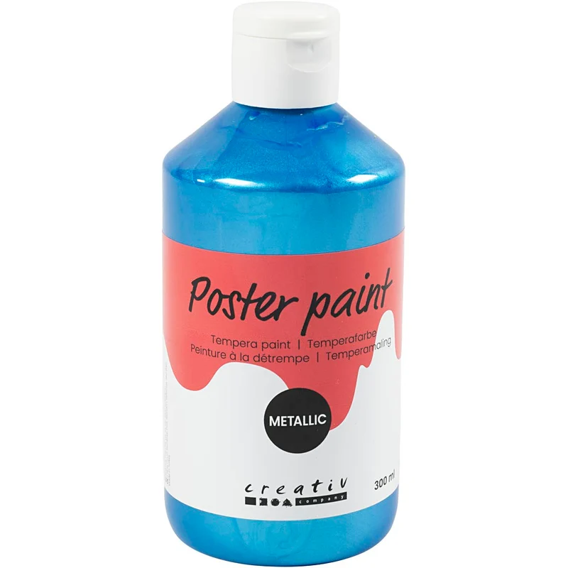 Temperafarbe Metallic, Blau, 300 ml/ 1 Pck [HOB-629855]