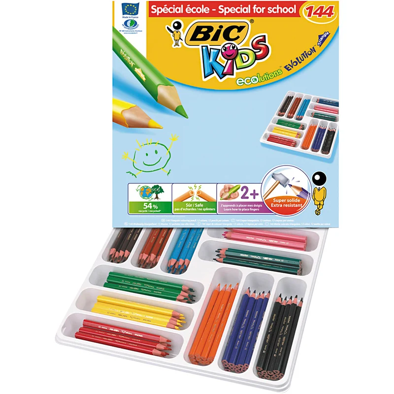 BIC Eco Evolution Buntstifte, Mine 5 mm, Sortierte Farben, 12 Stk/ 1 Pck [HOB-396130]