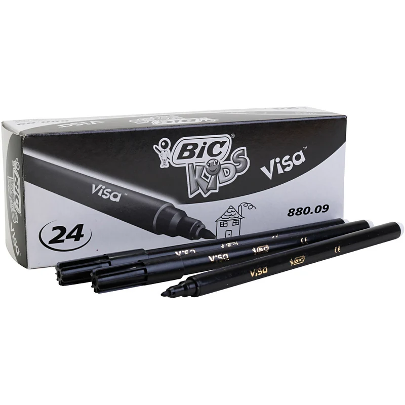 BIC VIGA Feinmarker, Strichstärke 0,7 mm, Schwarz, 24 Stk/ 1 Pck [HOB-393084]