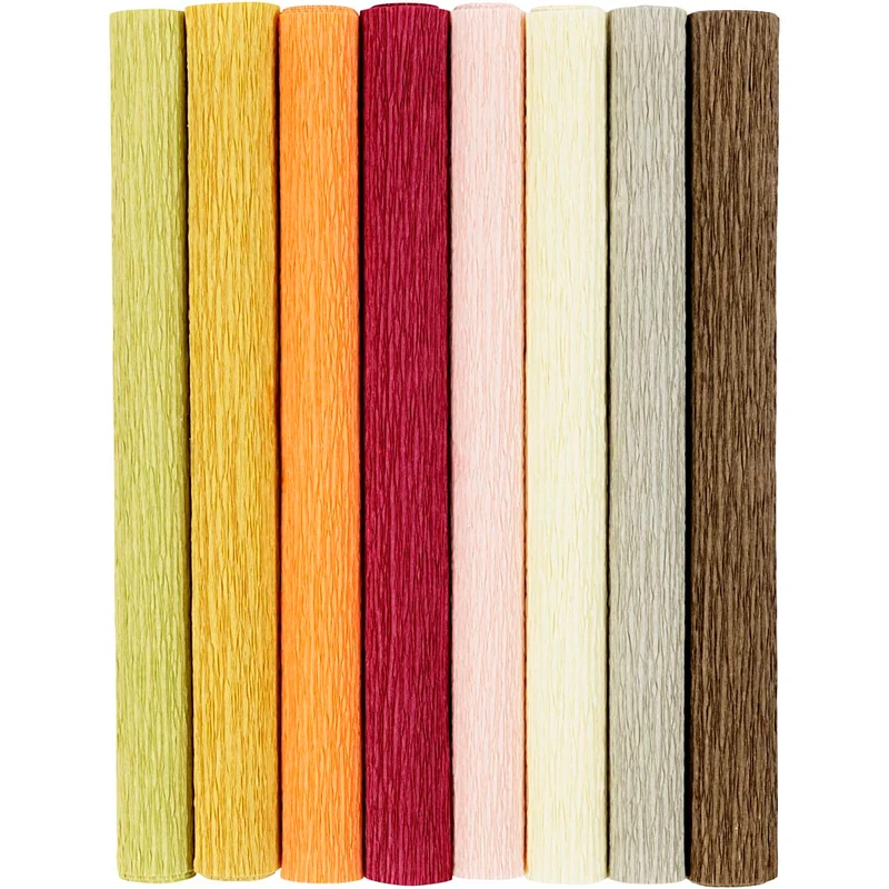 Krepppapier, Blatt 25x60 cm, Kreppanteil: 180%, 105 g, sanfte, dezente Farben, 8 Bl./ 1 Pck [HOB-209002]