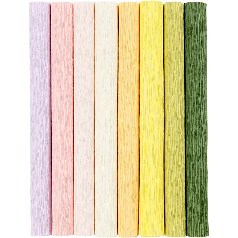 Krepppapier, Blatt 25x60 cm, Kreppanteil: 180%, 105 g, Pastellfarben, 8 Bl./ 1 Pck [HOB-209001]