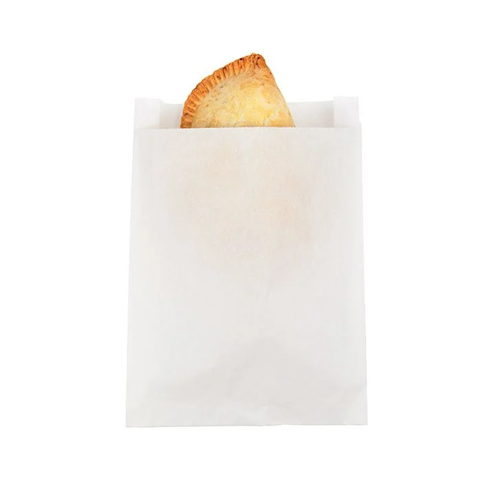 Papier Klappenbeutel Weiß 14x2.9x19.1cm (100 Stück) [GPB4W]