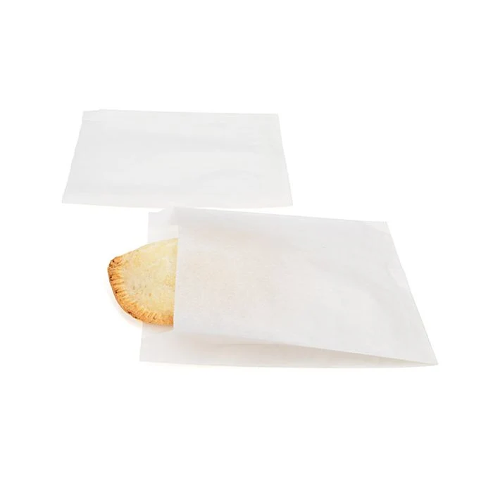 Papier Klappenbeutel Weiß 14x2.9x19.1cm (100 Stück) [GPB4W]