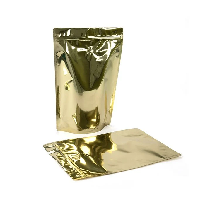 Standbodenbeutel Gold 22.9x12.1x34.3cm 450 Gramm mit Ventil (100 Stück) [ZBGM6SGV]