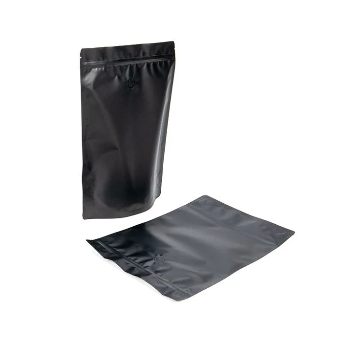 Standbodenbeutel Schwarz 22.9x12.1x34.3cm 907 Gramm mit Ventil (100 Stück) [ZBGM6MBV]