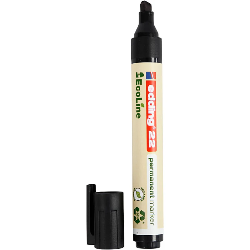 Edding EcoLine Marker 22, Nr. 22, Strichstärke 1x5 mm, Schwarz, 1 Stk [HOB-3523840]