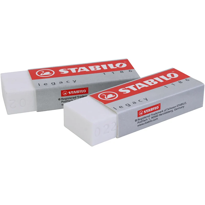 Stabilo Radiergummi, H 1 cm, L 6,3 cm, B 2,3 cm, Weiß, 20 Stk/ 1 Pck [HOB-331405]
