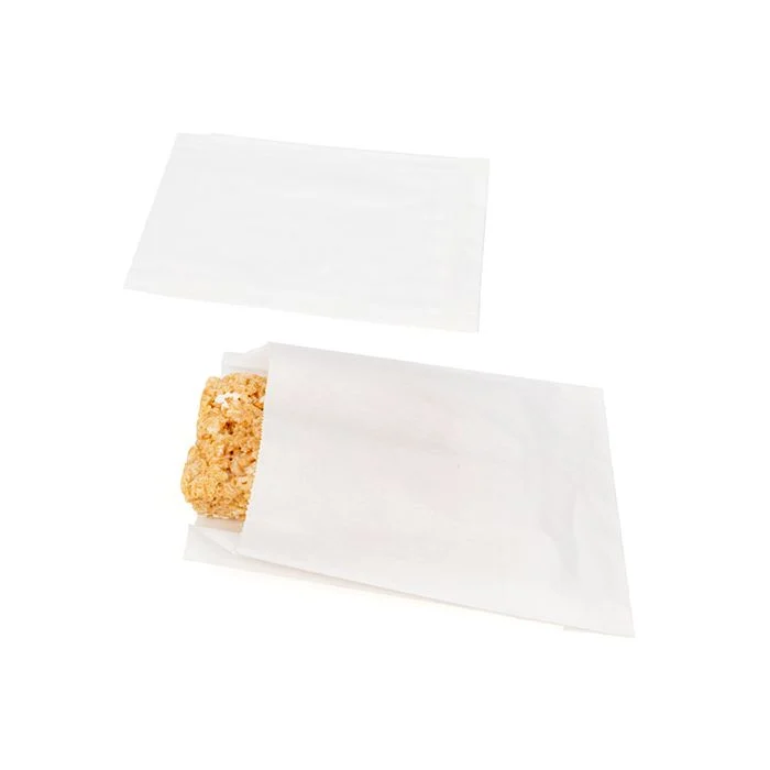 Papier Klappenbeutel Weiß 11.4x2.9x17.1cm (100 Stück) [GPB3W]