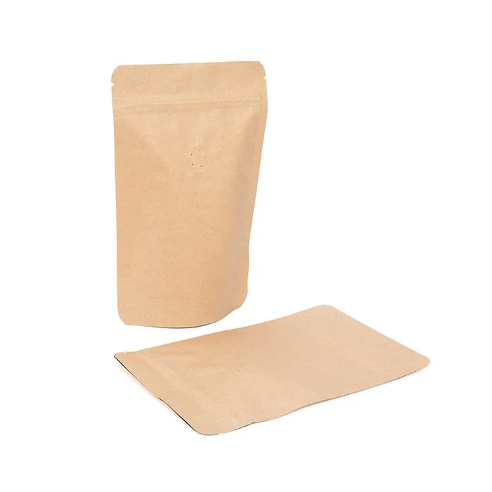 Standbodenbeutel Kraft 13x7.9x20.6cm 113 Gramm mit Ventil (100 Stück) [ZBGM3K]