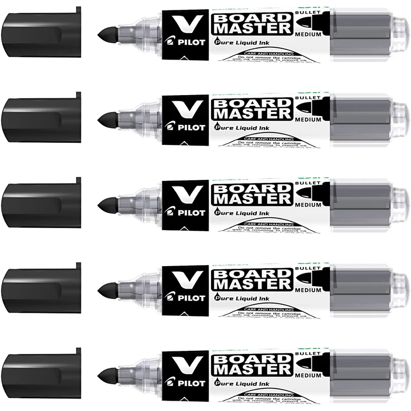 PILOT Whiteboard-Marker-Nachfüllpack, Strichstärke 2,3 mm, Schwarz, 5 Stk/ 1 Pck [HOB-265605]