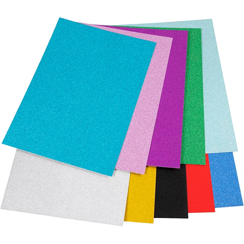 Kartonblätter mit Glitter, A4, Farbe kann variieren , 250 g, 10 Bl./ 1 Pck [HOB-2304600]