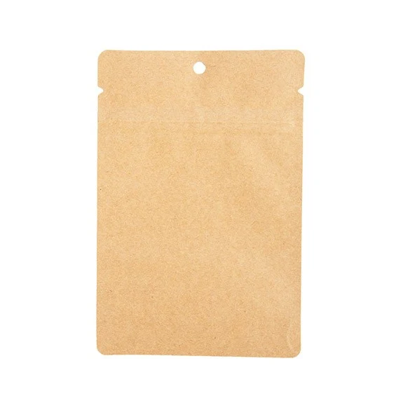 Standbodenbeutel Kraft 10.2x6x15.2cm mit Aufhängeloch | 57 Gramm (100 Stück) [ZBGSK2H]