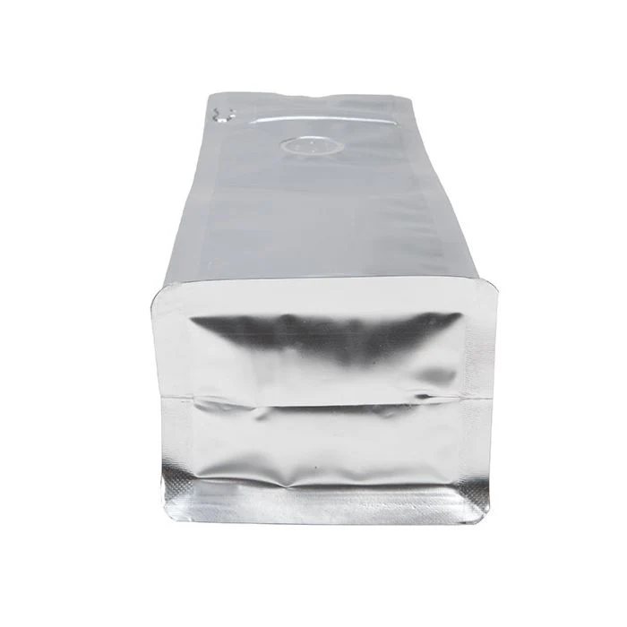 Kaffeebeutel mit Blockboden Silber 7.9x6x26cm (50 Stück) [BBC1S]