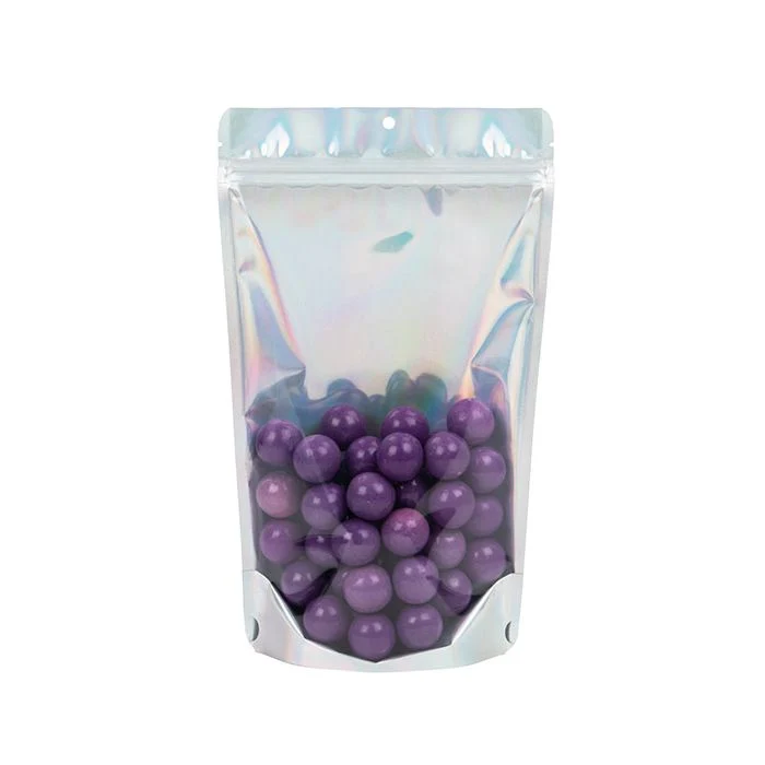 Standbodenbeutel Transparent/Irisierend 17.1x8.9x28.6cm mit Aufhängeloch 157 Gramm (25 Stück)[ZBGH4C]