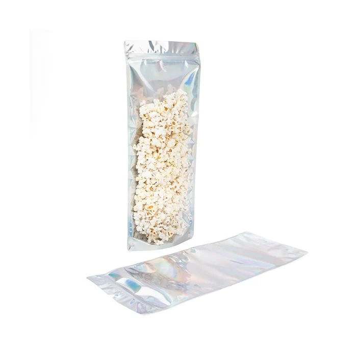 Standbodenbeutel Transparent/Irisierend 17.8x6x43.2cm mit Aufhängeloch (25 Stück) [ZBGH3NC]