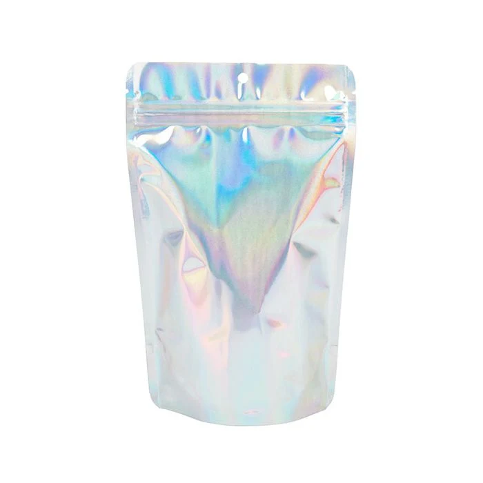 Standbodenbeutel Irisierend/Holographisch 13x7.9x20.6cm mit Aufhängeloch (25 Stück)[ZBGH3]