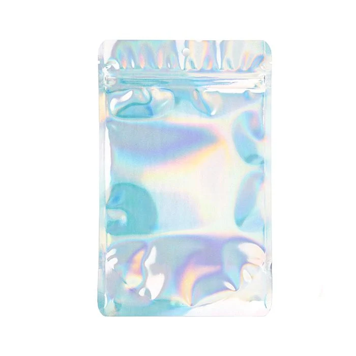 Standbodenbeutel Irisierend/Holographisch 13x7.9x20.6cm mit Aufhängeloch (25 Stück)[ZBGH3]