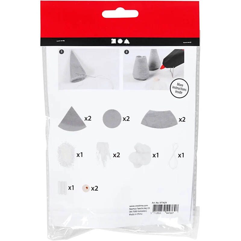 Mini Kreativ Set, Skandinavische Nikoläuse, H 12 cm, Grau, 1 Pck [HOB-977429]