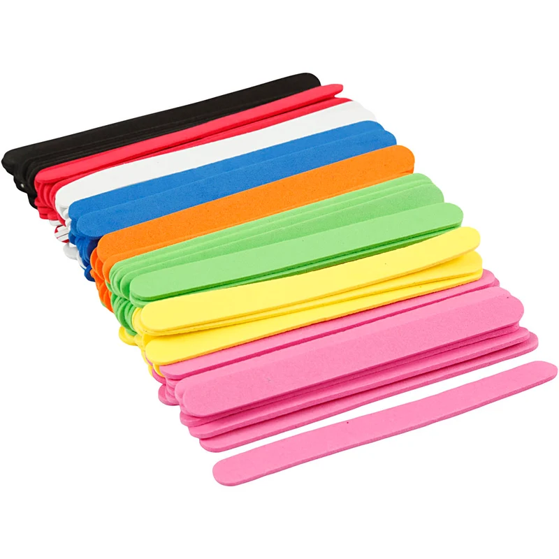 Moosgummi-Eisstiele, L 11,5 cm, B 1 cm, Dicke 2 mm, Sortierte Farben, 120 Stk/ 1 Pck [HOB-790590]