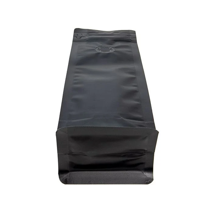 Kaffeebeutel mit Blockboden Mattschwarz 7.9x6x26cm (50 Stück) [BBC1MB]