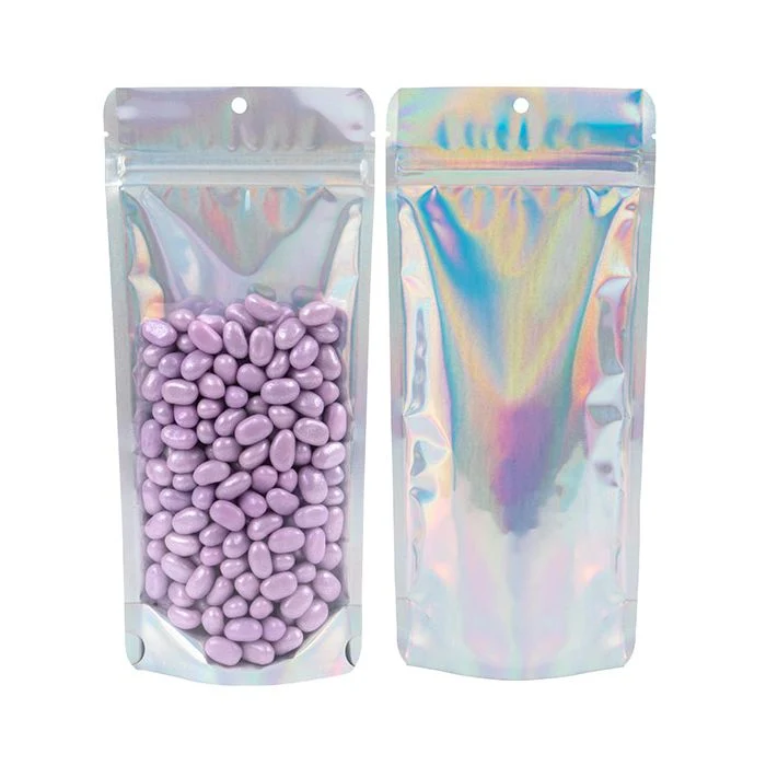 Standbodenbeutel Transparent/Irisierend 10.8x6x23.8cm mit Aufhängeloch (25 Stück) [ZBGH1NC]