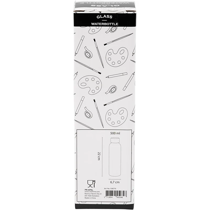 Wasserflasche, H 22 cm, D 6,7 cm, 500 ml, 1 Stk [HOB-558770]