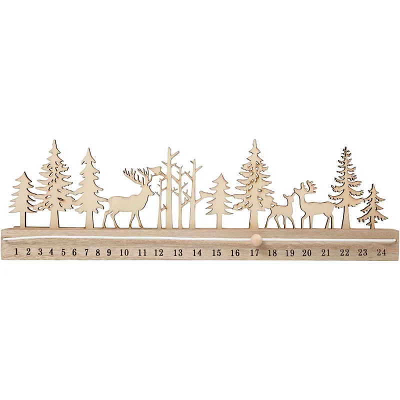 Adventkalender mit Datumszahlen, H 12 cm, L 40 cm, B 3,6 cm, 1 Stk [HOB-54471]