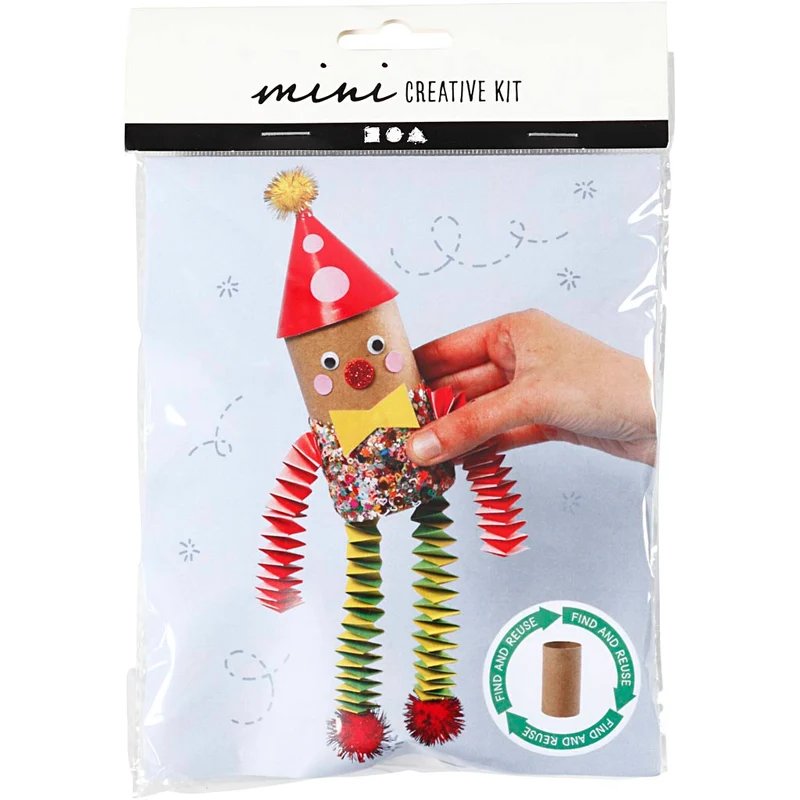 Mini Kreativ Set, Clown aus einer Papprolle, 1 Pck [HOB-977432]