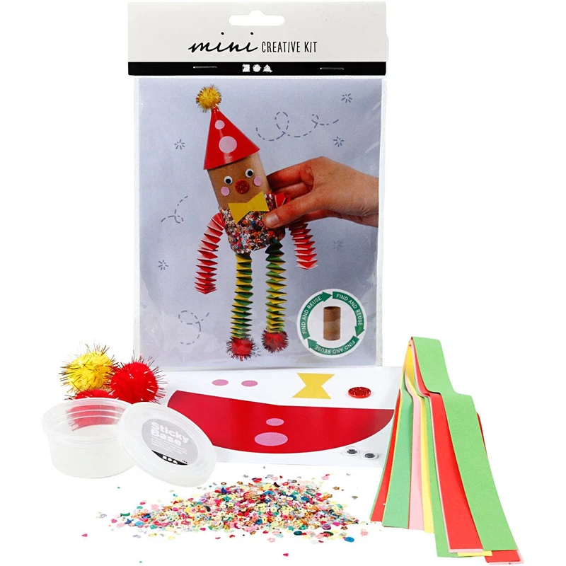 Mini Kreativ Set, Clown aus einer Papprolle, 1 Pck [HOB-977432]