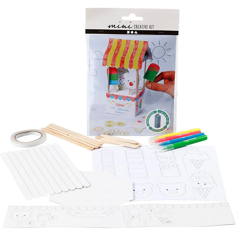 Mini Kreativ Set, Eisstand aus einem Milchkarton, 1 Pck [HOB-977430]
