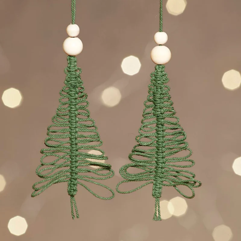 Mini Kreativ Set, Weihnachtsbaum aus Macramé, H 11 cm, 1 Pck [HOB-977411]