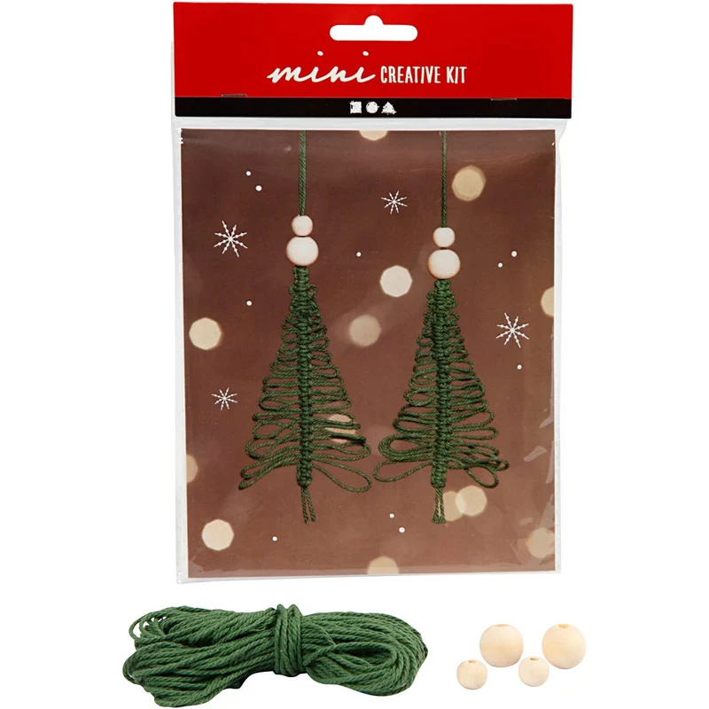 Mini Kreativ Set, Weihnachtsbaum aus Macramé, H 11 cm, 1 Pck [HOB-977411]