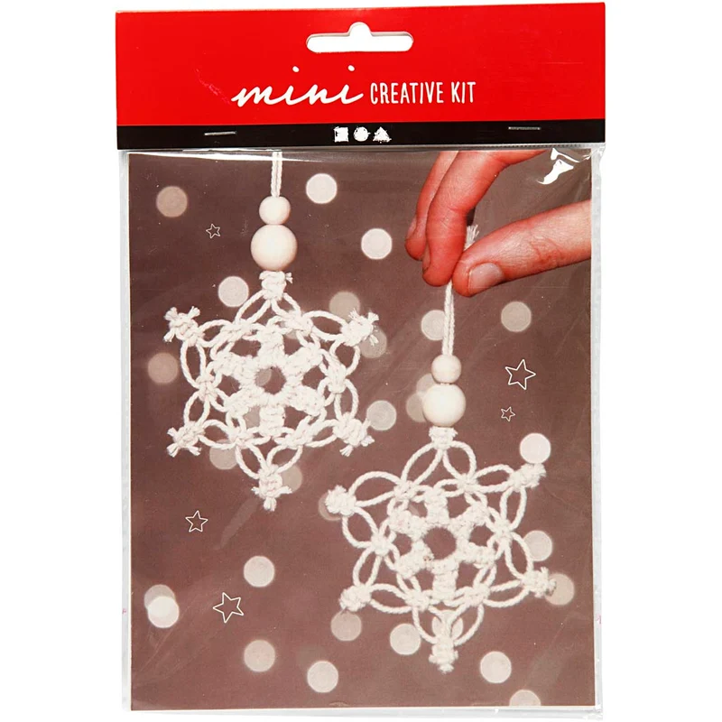 Mini Kreativ Set, Schneeflocke aus Macramé, H 10 cm, 1 Pck [HOB-977409]