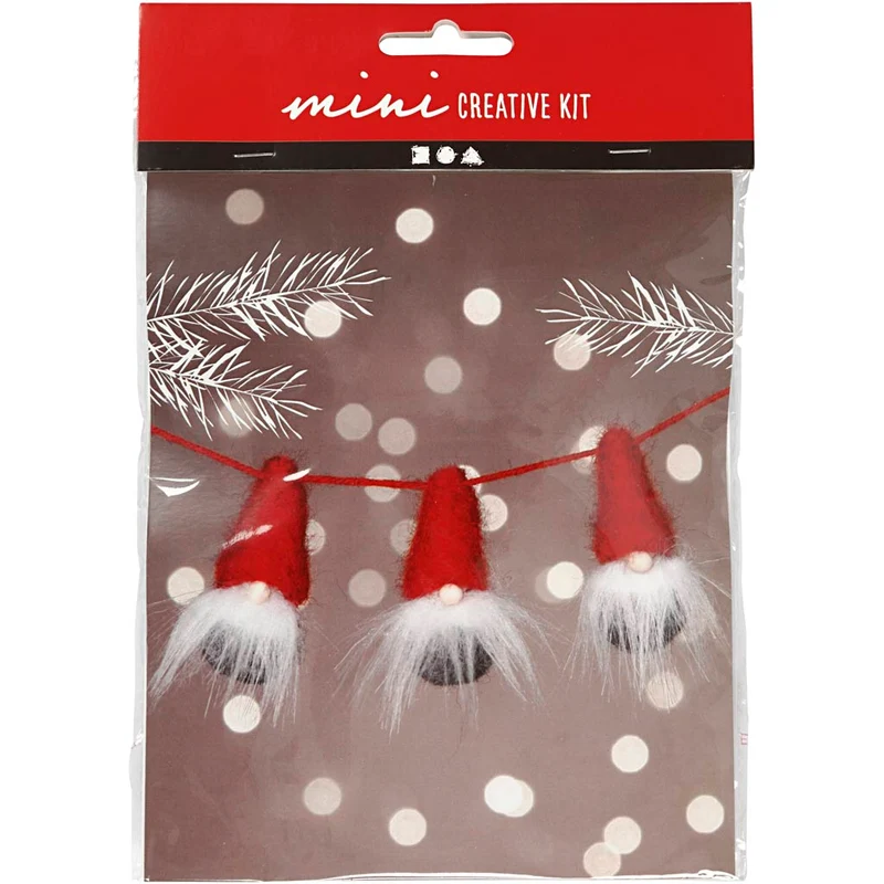 Mini Kreativ Set, Weihnachtswichtel an einem Seil, H 6 cm, 1 Pck [HOB-977407]