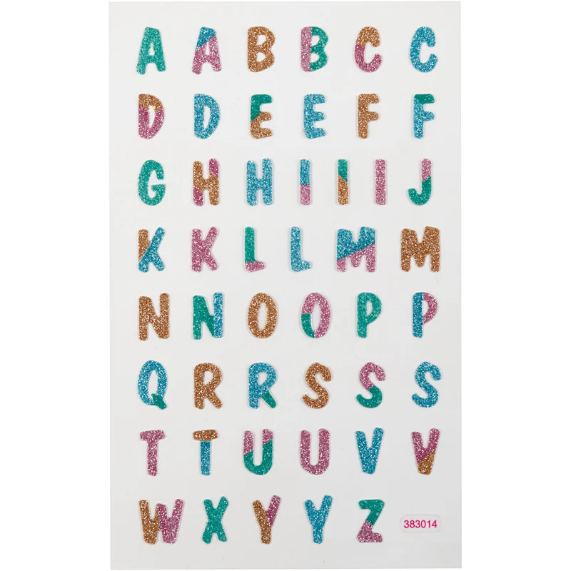 Glitzer-Sticker, Buchstaben, Blatt 10x16 cm, 1 Bl. [HOB-280017]