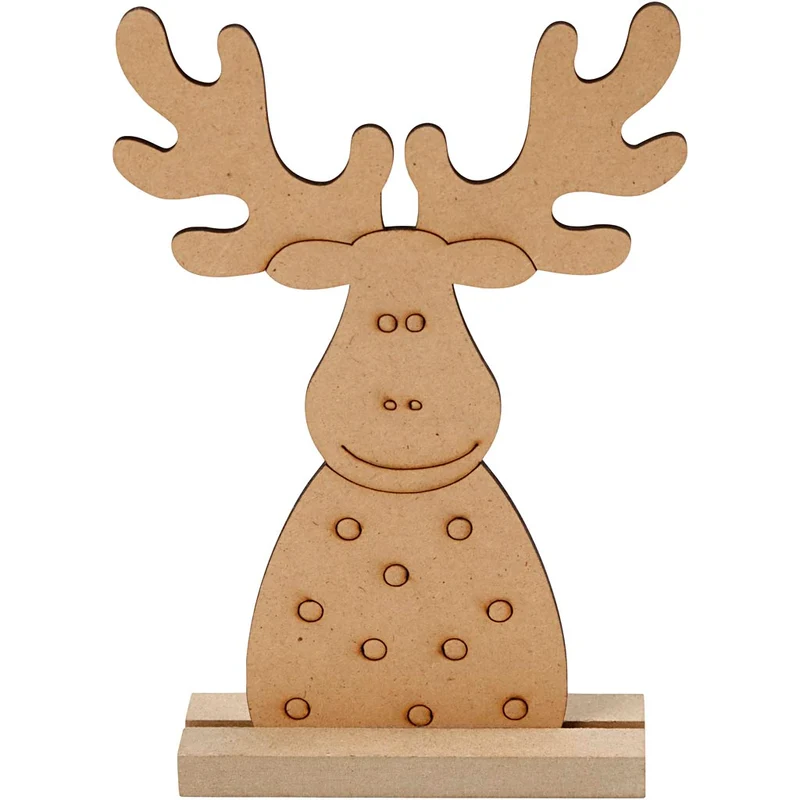 Weihnachtsfiguren, Elch, H 15 cm, T 3 cm, B 11 cm, Dicke 3 mm, 1 Stk [HOB-54468]
