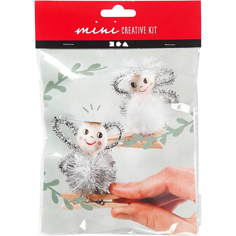 Mini Kreativ Set, Engel aus Holzklammern, 1 Pck [HOB-977351]