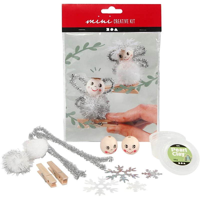 Mini Kreativ Set, Engel aus Holzklammern, 1 Pck [HOB-977351]