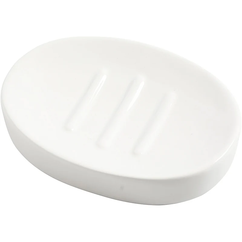 Seifenschale, H 2,5 cm, L 13,5 cm, B 10 cm, Weiß, 1 Stk [HOB-558660]