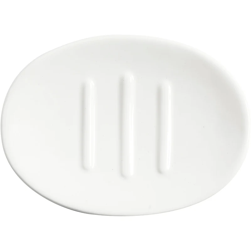 Seifenschale, H 2,5 cm, L 13,5 cm, B 10 cm, Weiß, 1 Stk [HOB-558660]