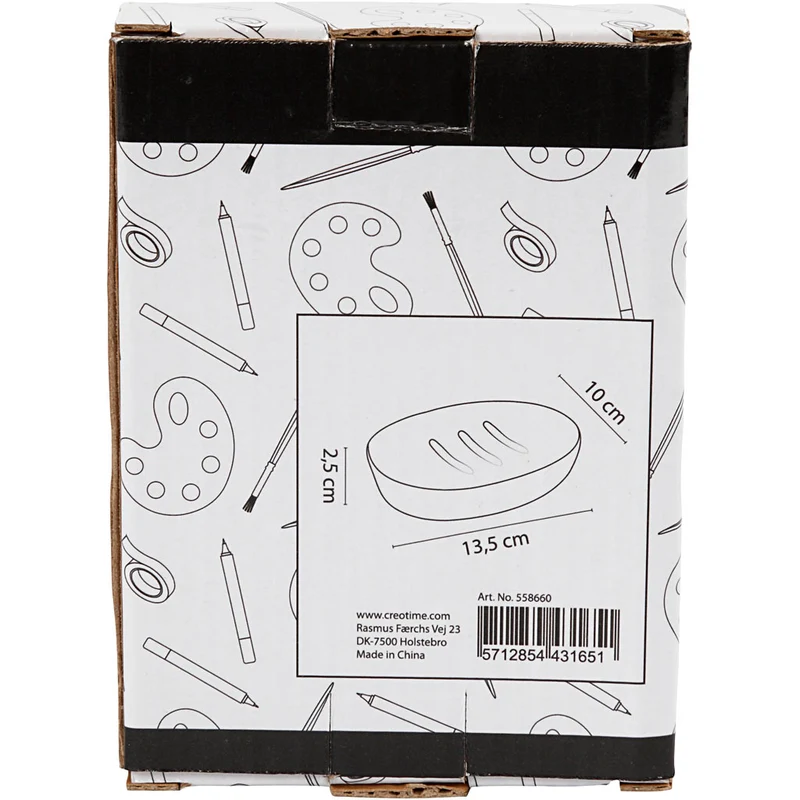 Seifenschale, H 2,5 cm, L 13,5 cm, B 10 cm, Weiß, 1 Stk [HOB-558660]