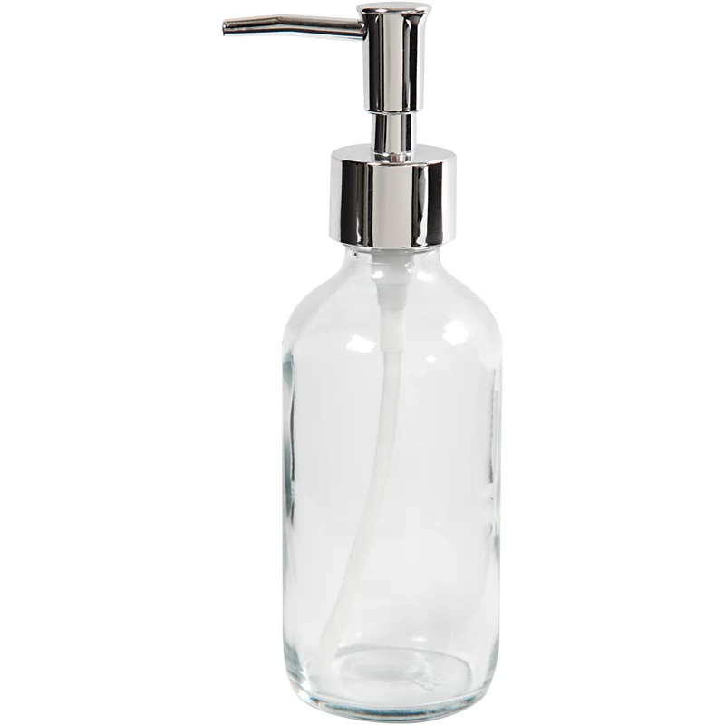 Seifenspender, H 19,3 cm, D 6,3 cm, 230 ml, Transparent, 1 Stk [HOB-558630]