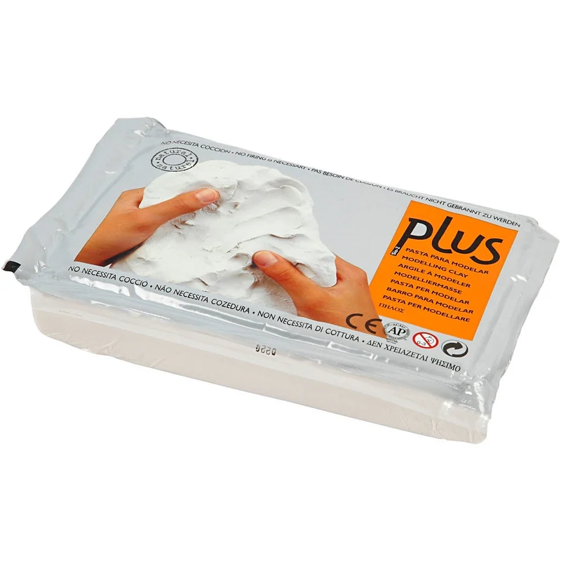 Selbsthärtender Ton, Weiß, 1000 g/ 1 Pck [HOB-789050]
