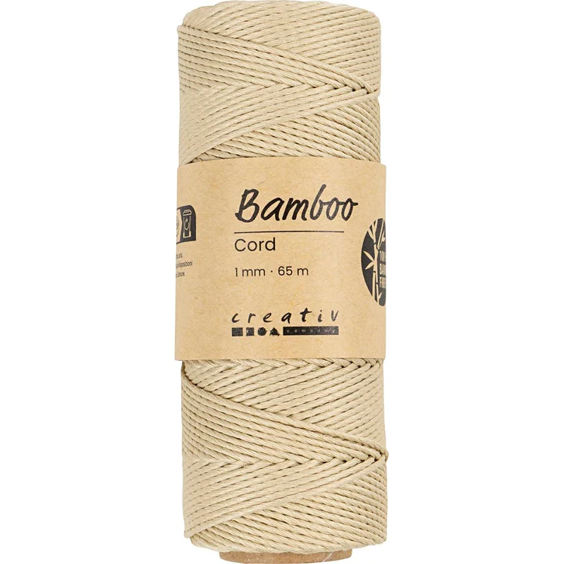 Bambusschnur, Dicke 1 mm, Naturweiß, 65 m/ 1 Rolle [HOB-503482]