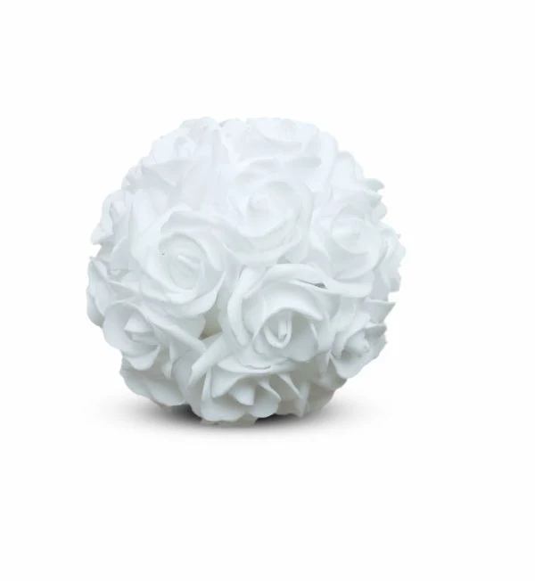 Weiße Rosendeko Ø15cm Schaumstoff (1 Stück) [IFS-31212]