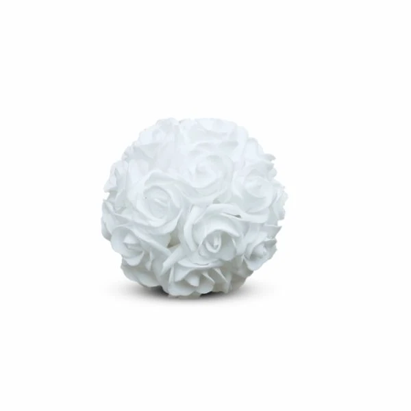 Weiße Rosendeko Ø10cm Schaumstoff (1 Stück) [IFS-31210]